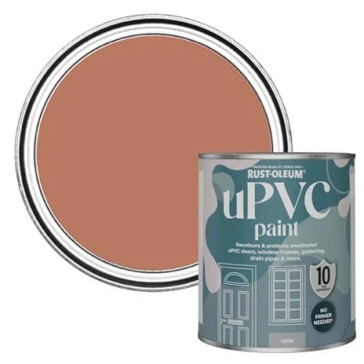 Image of Rust Oleum Red uPVC Door and Window Paint In Satin Finish Siena 750ml