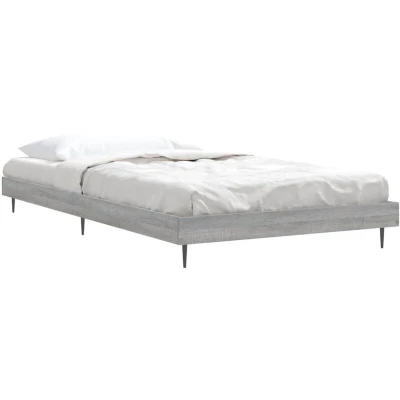 Image of vidaXL Bed Frame Home Base Bedstead Grey Sonoma Engineered Wood, 90x200 cm, Modern Single for Bedroom, Durable and Stable