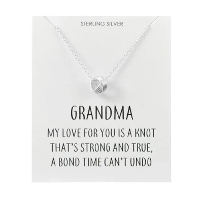 Image of Philip Jones Sterling Silver Grandma Quote Knot Necklace