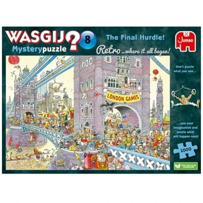 Image of Wasgij Retro Mystery 8, The Final Hurdle 1000 Piece Jigsaw Puzzles for Adults Challenging &amp; Brainteasing Puzzle What Happens Next 100% Recycled Cardboard 1000pcs Jumbo