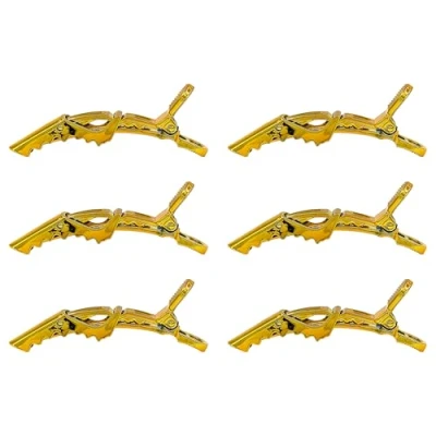 Image of Eson Hair Clips for Styling Professional Crocodile Non Slip No Trace Hairdressing Clips, Alligator Sectioning Salon &amp; Home Cutting (Gold)