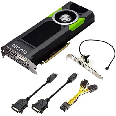 Image of Nvidia Quadro P5000 16GB GDDR5 288GBps 2560 CUDA Core 180W PCI Express 3.0 x16 4 DP 1.4 &amp; DVI I DL Graphics Card Black OEM Kit (Renewed)