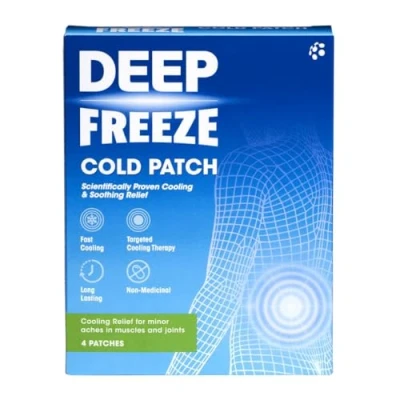 Image of Deep Freeze Cold Patch, Fast Acting, Long Lasting, Targeted Cooling, Muscle Discomfort, Joint Aches (Pack of 4 Patches)