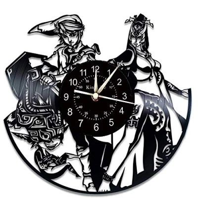 Image of Smotly Vinyl wall clock, Zelda theme record handmade art decoration clock creative gifts. (Gift hook)