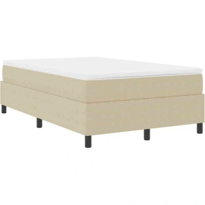 Image of vidaXL Box Spring Bed with Mattress in Light Green Grey, 120x200 cm, Corduroy Fabric