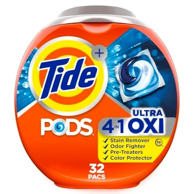 Image of Tide Pods Ultra Oxi Liquid Detergent Pacs, 32