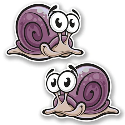 Image of 2 x 15cm Snail Vinyl Sticker Bike Laptop Helmet Car Kids Roller Derby #5781 (15cm Wide 11.5cm Tall)