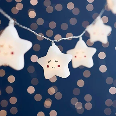 Image of Lights4fun Indoor 20 Star Plug in Children&#039;s String Fairy Lights Warm White LED 3.8m