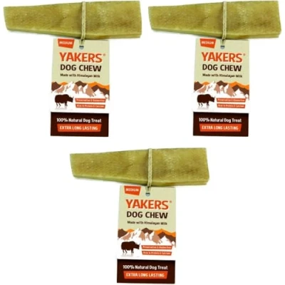 Image of Yakers Dog Chew Medium x 3 Yak Milk Value Pack of Save!