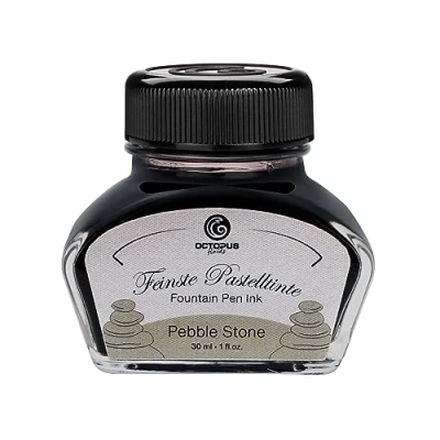 Image of Octopus Fountain pen ink pastel grau Pebble Stone 30ml, Calligraphy ink, Writing for glass nibs
