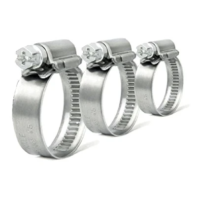 Image of 10 x High Grade Worm Drive Jubilee Hose Clamps, 12mm Band W1 Coated Clips [ 32 50mm ]