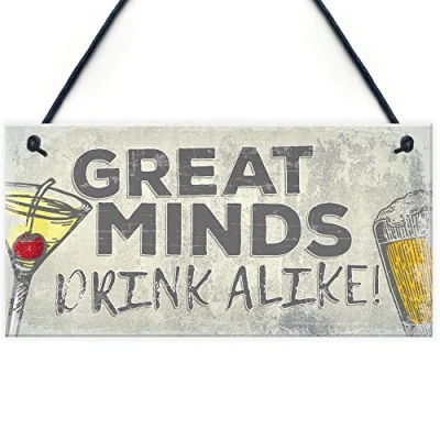 Image of RED OCEAN Pub Beer Gin Vodka Sign Funny Bar Gift For Landlord Friend Man Cave Plaque Men