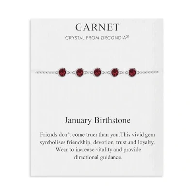 Image of Philip Jones January Birthstone Bracelet Created with Garnet Zircondia® Crystals