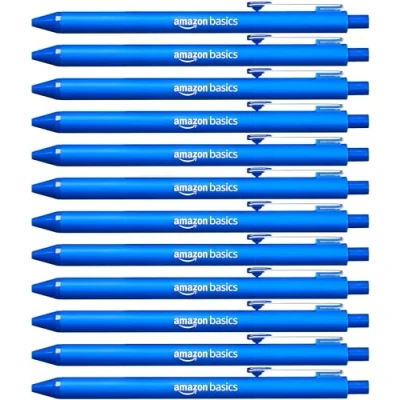 Image of Amazon Basics Retractable Ballpoint Pen, Blue, 12 Count, Pack of 1