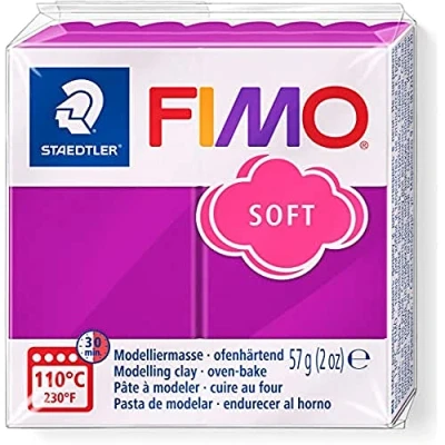 Image of STAEDTLER 8020 61 FIMO Soft Oven Hardening Polymer Modelling Clay Purple (1 x 57g Block)