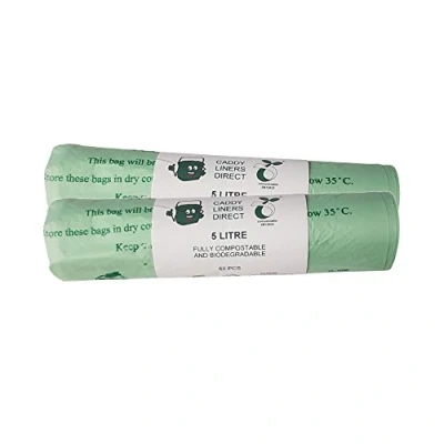 Image of 5 Litre x 104 BioBag Compostable Biodegradable Kitchen Food Waste Caddy Bin Liner Bags Certified EN13432 (5L 100)