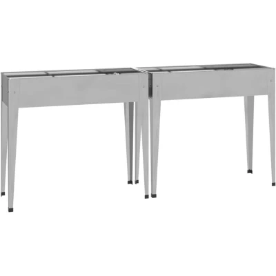 Image of vidaXL Garden Planters 2 pcs Galvanised Steel
