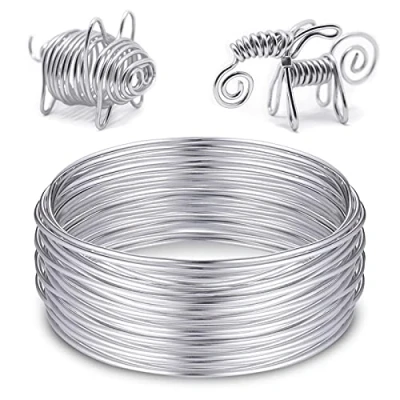 Image of Zocipro Aluminium Wire 2mm x 20m, Bendy Craft Wire, Silver Plated Jewellery Flexible Modelling Suitable for DIY Sculptures, Jewelry Making, Weaving and Wrapping