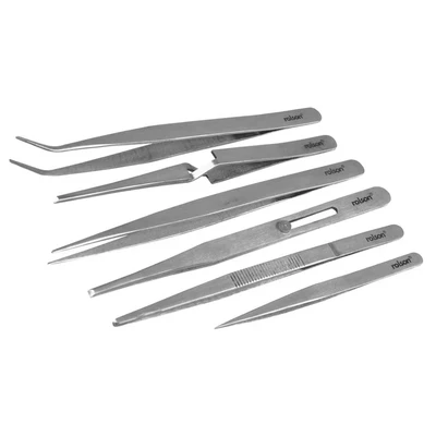 Image of Rolson 59104 6 pc Stainless Steel Tweezers