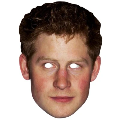 Image of Star Cutouts Ltd SM47 1 X Cardboard Full Face and Fancy Dress Mask Includes Tabs Elastic Young Prince Harry