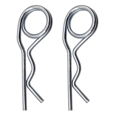Image of SKIR&#039;CO (2 pcs) Zinc Plated Steel Spring Cotter Pins 5 mm, Double Ring R Clips, Shaped Pin