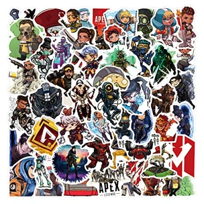 Image of 50 Pcs Game Apex Legends Stickers DIY Waterproof Luggage Skateboard Portable Guitar Car Wall Sticker Cartoon Decals Toy for Children