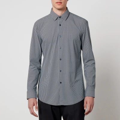 Image of BOSS Black P HANK S Checked Jersey Shirt 40/15.75
