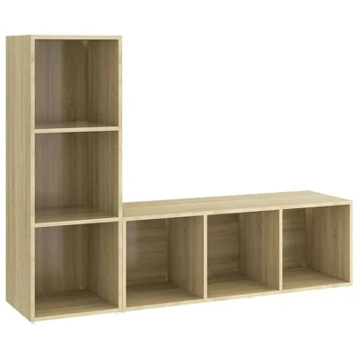 Image of vidaXL TV Cabinets 2 pcs Sonoma Oak 107x35x37 cm Engineered Wood