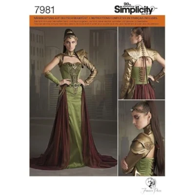 Image of Simplicity Pattern 8363 H5 (6 8 10 12 14) Misses&#039; Fantasy Ranger Costume, Paper, White, 22 x 15 1 cm