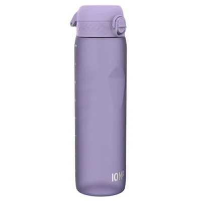 Image of Ion8 1 Litre Water Bottle, Leak Proof, Flip Lid, Carry Handle, Rapid Liquid Flow, Dishwasher Safe, BPA Free, Soft Touch Contoured Grip, Ideal for Sports and Gym, Carbon Neutral Recyclon, Light Purple