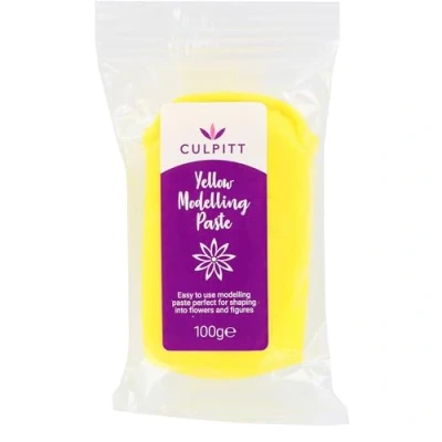Image of Culpitt Modelling Paste, Yellow, Sugarpaste, Gumpaste For Cake Decorating, Flowers, Animals, Figures, Models Sets Hard, 100g