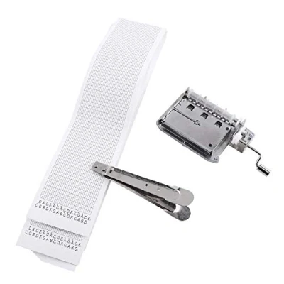Image of Bewinner DIY Music Box Kit, 30 Note Tape Hand Crank Movement+Hole Puncher+3 Blank Strip Tapes Make Your Tool Kit