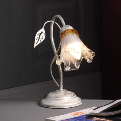 Image of Lancia Glass Table Lamp, White