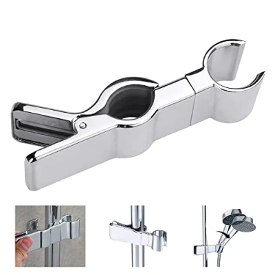 Image of FIGFYOU Shower Head Holder, Silver, Zinc Alloy, Wall Mount, 45 Adjustable, 110mm, 180g