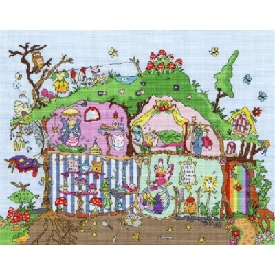 Image of Bothy Threads Cross Stitch Kit Cut Thru&#039; Fairy Hill