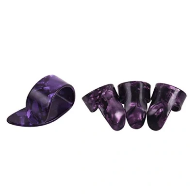 Image of Diarypiece 4 Pcs Adjustable Finger Thumb Picks, Plastic Picks,Guitar Stringed Instrument