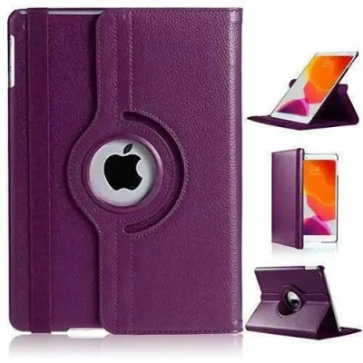 Image of Leather Rotate 360 Stand Case For Apple iPad Air 3 2019 and Pro 10.5 2017 GENERATION A1701 A1709 (PURPLE)