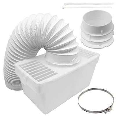 Image of SPARES2GO Condenser Vent Box &amp; Hose Kit Compatible with Bush Tumble Dryers (with Screw Clip)