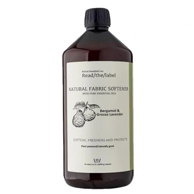 Image of Read The Label Bergamot &amp; Grosso Lavender Natural Fabric Softener with Pure Essential Oils Softens, Freshens and Protects Plant Powered Conditioner 1000ml