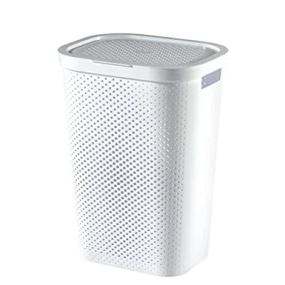 Image of Curver Laundry Basket, 60 L, 43.7 x 35.1 60.2 cm, Recycled Plastic,White