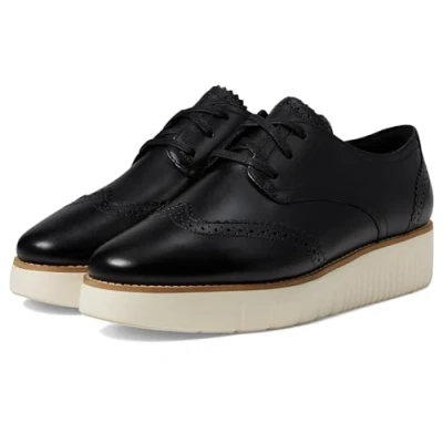 Image of Cole Haan Women&#039;s Grand City Platform Oxford, Black/Ivory, 3 UK