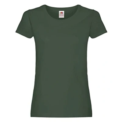 Image of Fruit of the Loom women&#039;s value weight t shirt, lady fit Green XX Large