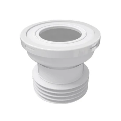 Image of Aniplast Toilet Connector 4 inch Rubber Pipe Fitting Bathroom Installation Water Outlet, White, 110 Sleeve Diameter, 120 Length