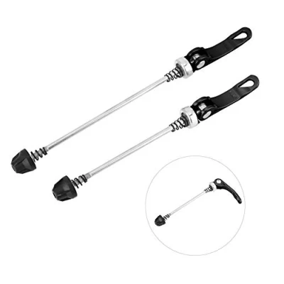 Image of Bike Skewers Set, Quick Release Shaft 1 Pair Wheel Hub Front Rear Bolt Lever for MTB Mountain Road BMX (Black)