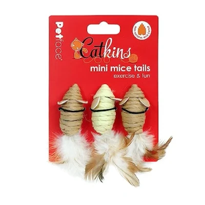 Image of Petface (Catkin&#039;s by Petface) Mini Mice Tails Cat Toy, 3 Piece