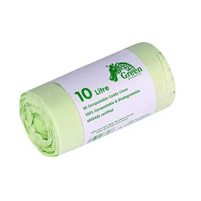 Image of Green Giraffe 50 x 10L Compostable Caddy Liners Food Waste Bin 1 Roll