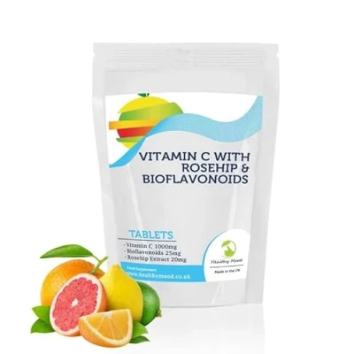 Image of Vitamin C 1000mg with Rosehip &amp; Bioflavonoids 30 Tablets LetterBox Friendly UK Fast Delivery