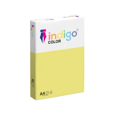Image of Indigo Color Paper A4 80 GSM Multifuctional Coloured Copier 1 Ream 500 Sheets (Pastel Light Yellow)