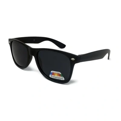 Image of WS UK Polarised Classic Style Sunglasses with UV400 Protection Unisex (Matte Black Frame Lens)