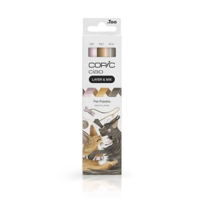 Image of COPIC Ciao Layer &amp; Mix Set Of 3 Pens, Pet Palette Markers, Art Craft, Colouring, Graphic, Highlighter, Design, Anime Manga